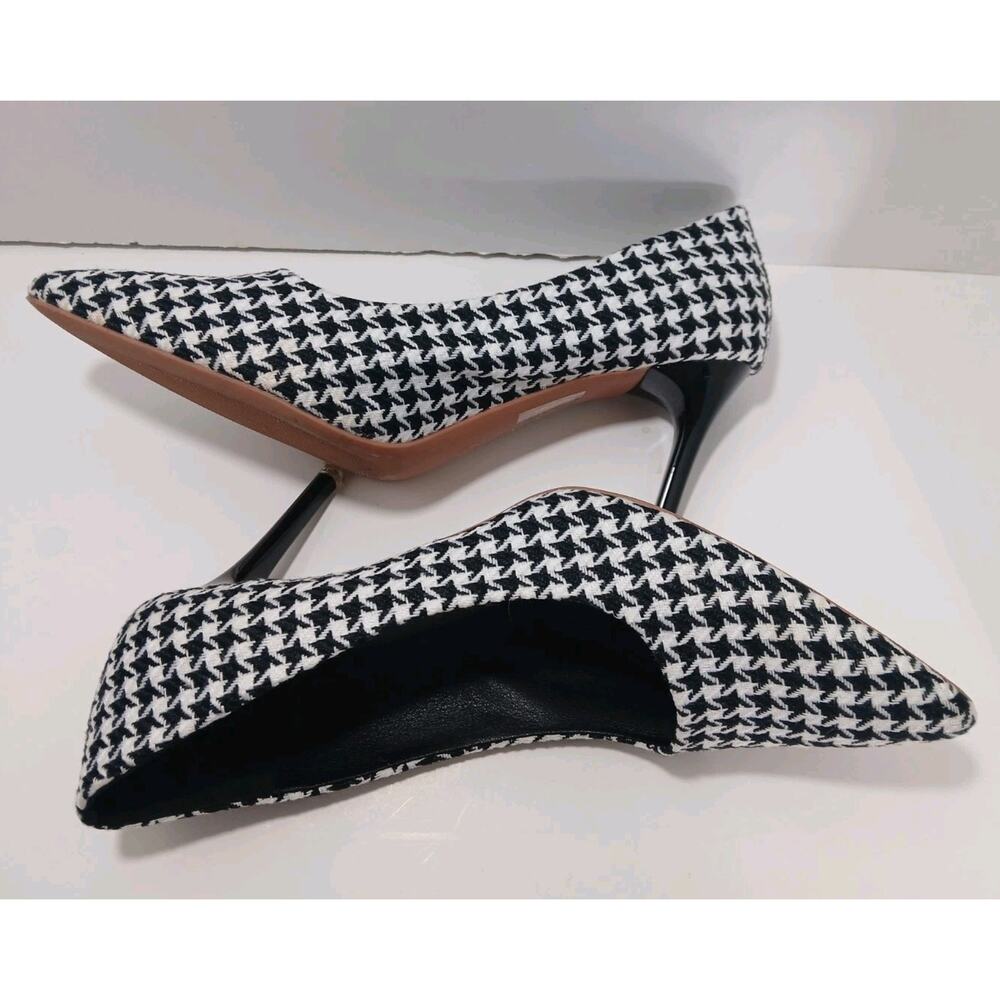 Houndstooth Pump Shoe Size 11 /EU 43 High Heel Preppy Office Academia - Picture 3 of 7